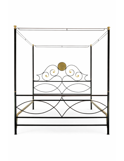 Letto matrimoniale moderno con baldacchino in ferro battuto