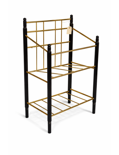 Etagère / Porta spartiti epoca moderna in legno e ottone