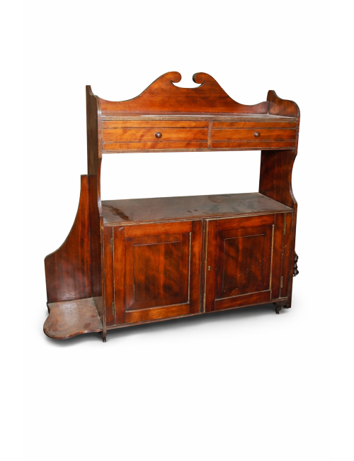 Pensile Vittoriano in legno mogano e piuma di mogano