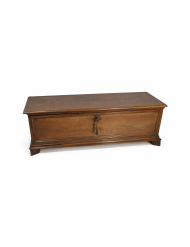 17th century style walnut chest, complete with key lock and handles