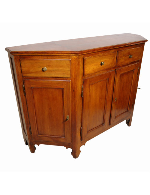 Notched walnut sideboard