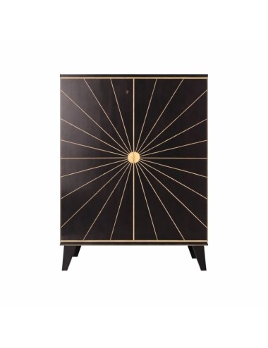 Credenza con schienale interno a specchio anticato moderna