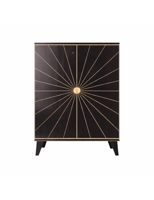 Credenza con schienale interno a specchio anticato moderna