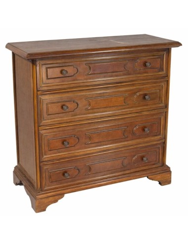Cassettone moderno a quattro cassetti color noce