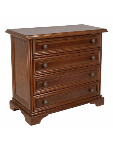 Cassettone moderno a quattro cassetti color noce