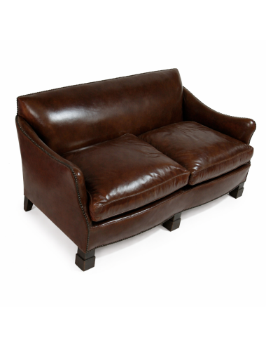 Divano a due posti 146x68x45/67H cm+ 1 poltrona in pelle 71X65X45/67 cm in stile moderno