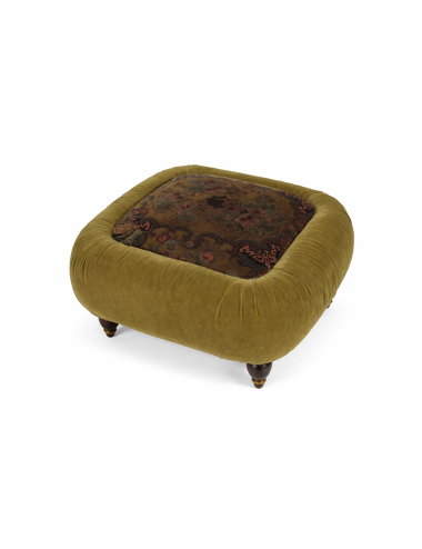 Pouf moderno rettangolare in velluto bicolore
