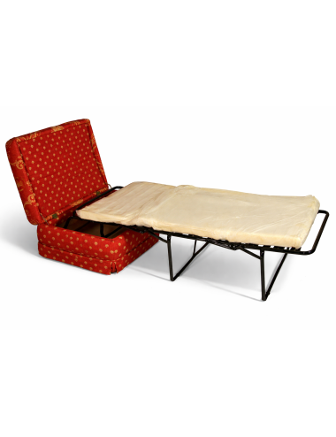 Pouf/letto moderno in tessuto rosso