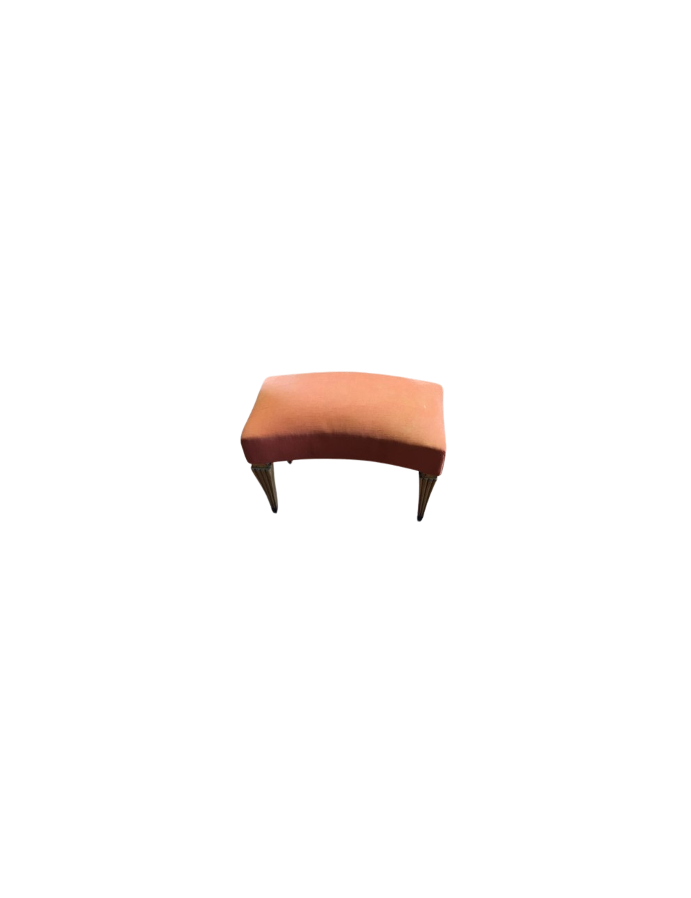 Pouf moderno a pianta semicircolare con quattro gambe scanalate