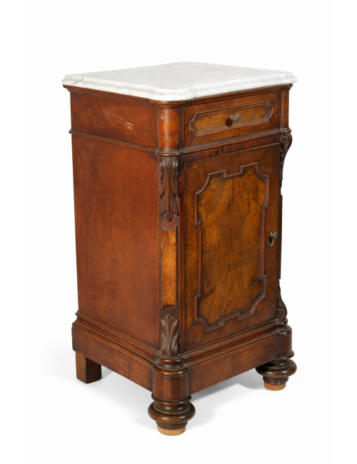 Pair of marble top nightstands