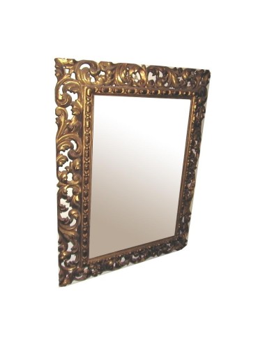 Specchiera moderna con cornice legno intagliato e dorato