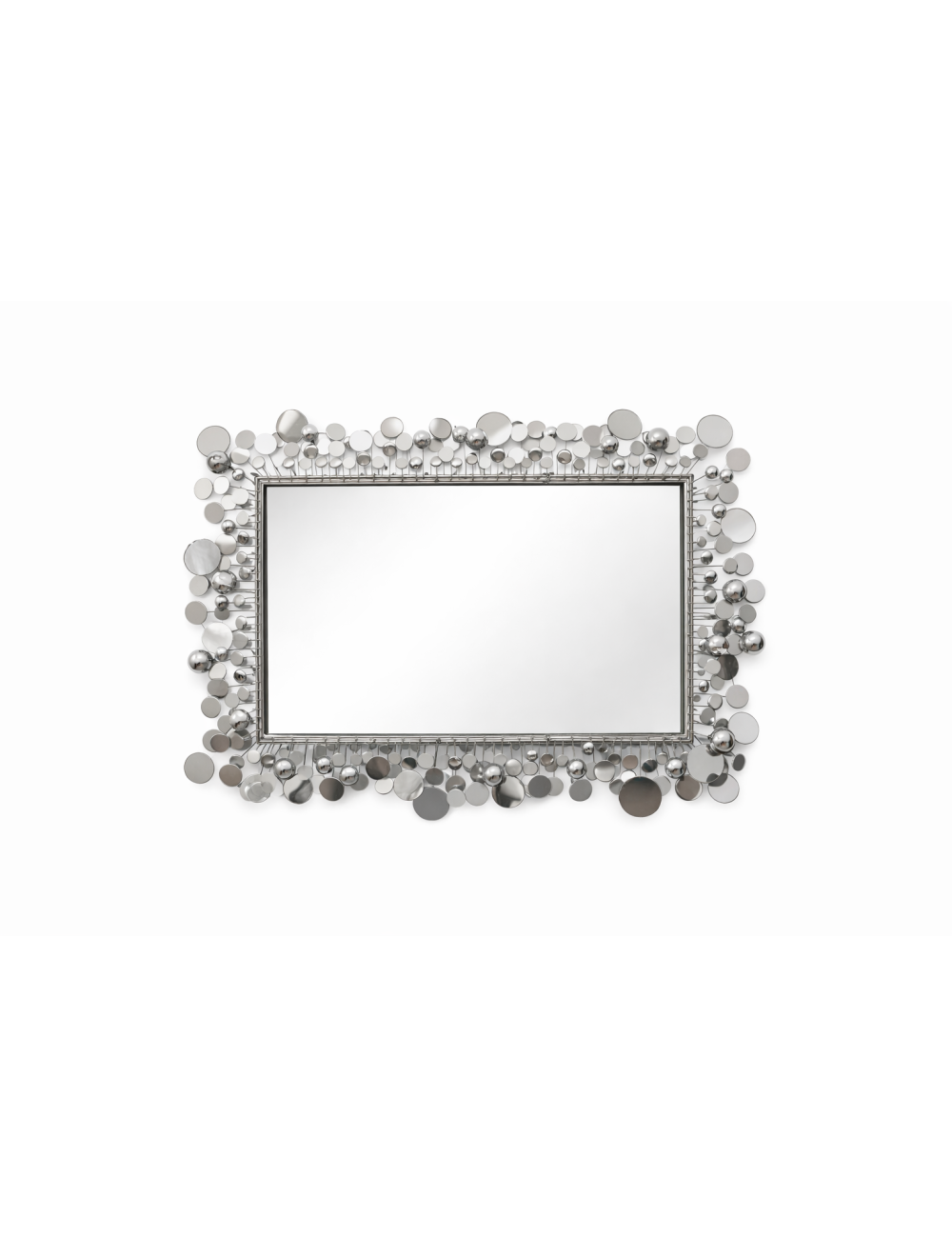 Rectangular metal mirror in modern chrome