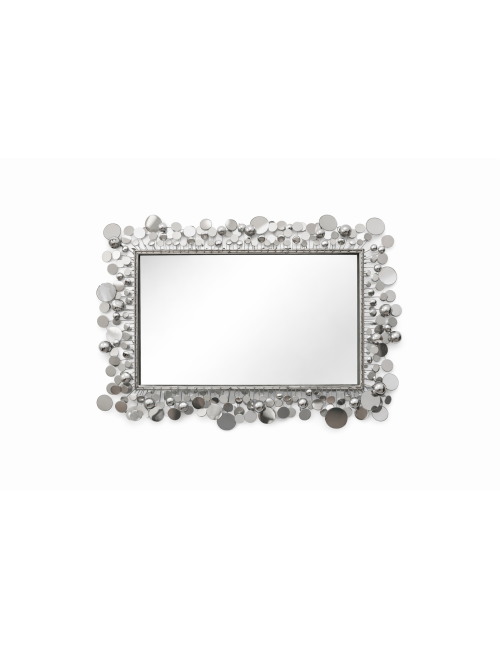 Rectangular metal mirror in modern chrome